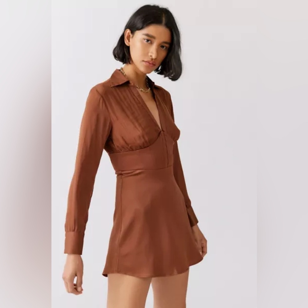 UO Phoebe Corseted Shirt Dress